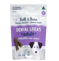 Oodles Of Paws Bell and Bone Dental Stick Kangaroo Mint and Turmeric Small Front
