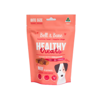 Oodles Of Paws Bell and Bone Healthy Dog Treats Beef and Turmeric Front
