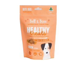Oodles Of Paws Bell and Bone Healthy Dog Treats Duck and Fibre Front