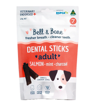 Oodles Of Paws Bell and Bone Dental Stick Salmon Mint Charcoal Small Front
